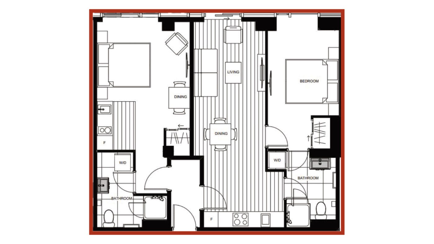Floor Plan Dual-Key Apartment