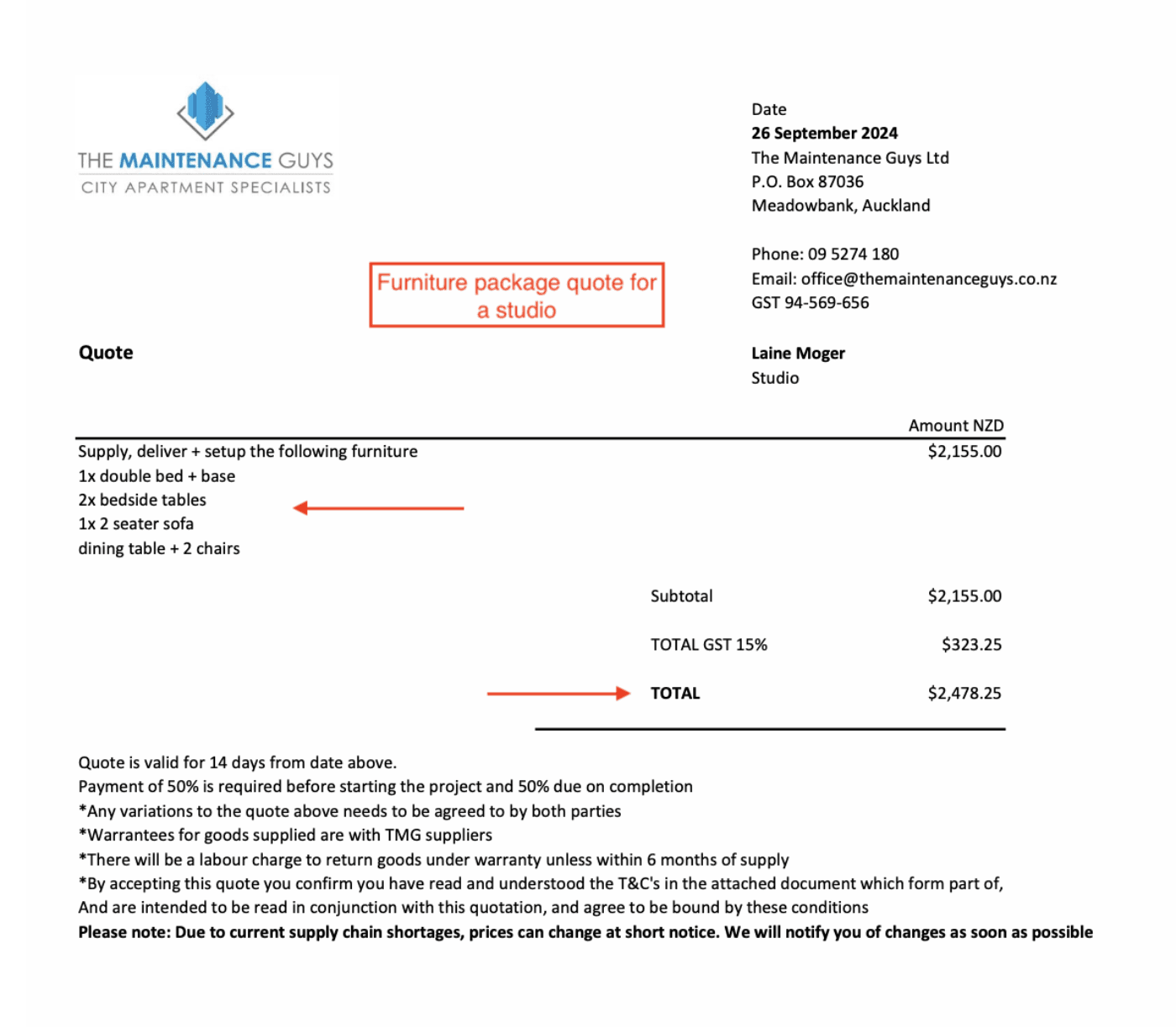 Maintenance Guys quote