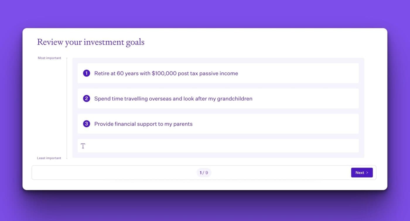 Review investment goals