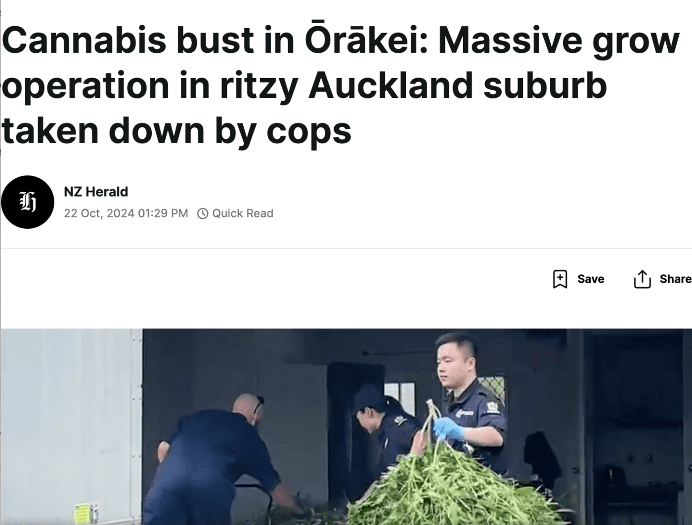 Drug bust in high end Auckland suburb, landlord shocked