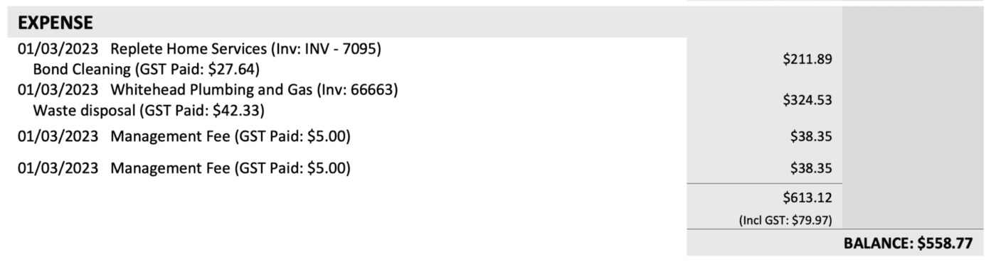 Property management statement