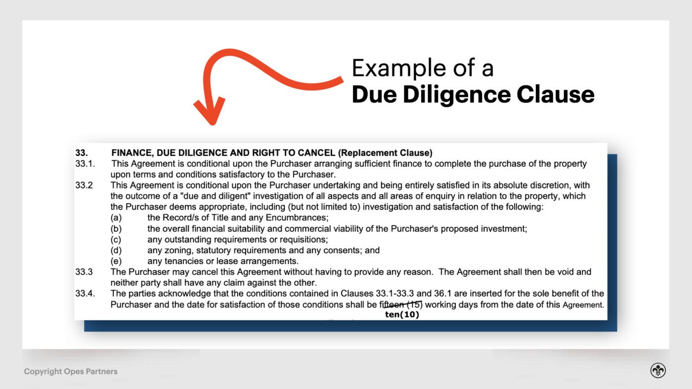 Due Diligence Clause Example